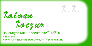 kalman koczur business card